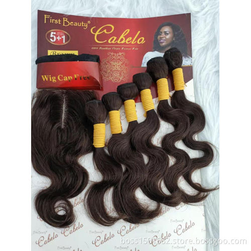 First Beauty human hair bundles and closure set Cabelo 8 piece set bundles with closure hair bundles product set